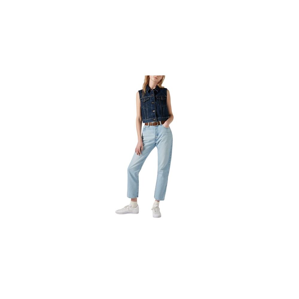 Levi's Blue Cotton 501 Original Cropped Jeans Size XS